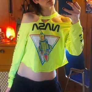 Altered / cropped / cut NASA Long-sleeved crop top